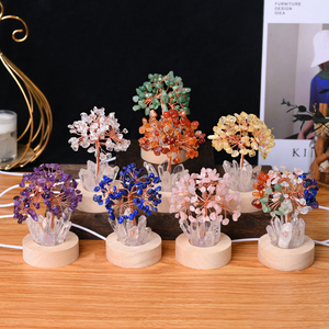 High Quality Natural Crystal Lamp Healing Chips Amethyst Point with Wood Light Base for Decoration - Product Image 5
