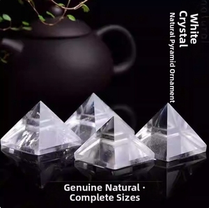 Pirámide de Cristal de Cuarzo Transparente Natural Tallada a Mano, Piedra de Cuarzo Blanca para Reiki, Meditación, Energía, Decoración del Hogar, Artesanía - Product Image 6