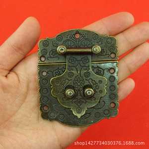 Antique Style Zinc Alloy Furniture <b>Lock</b> 40x33mm Keyless Traditional Design For Wooden Box - Product Image 4