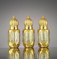 Botol Parfum Oud Arab Mewah 3ml 6ml Kosong Mini untuk Perjalanan, Botol Parfum Kaca dengan Roller dan Tutup Ulir