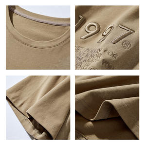 เสื้อยืดผ้าฝ้ายปักลายสไตล์วินเทจขนาดใหญ่สำหรับผู้ชายและผู้หญิงโลโก้ได้ตามต้องการ - Product Image 3