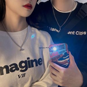 New Product Wishing Couple Necklace <b>Stitching</b> Lettering Creative Magnet Necklace love Necklace - Product Image 1