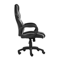 Chaise de jeu ergonomique à hauteur réglable en cuir PU, siège pivotant de course avec accoudoirs pour les joueurs sur PC