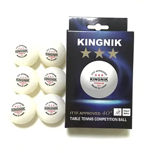ITTF 승인 KINGNIK 프리미엄 3 스타 40 + 폴리 탁구 공 (상자 후킹 구멍)