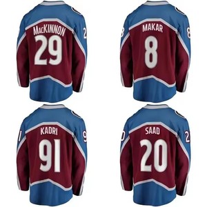 Maillot de hockey sur glace cousu pour homme Colorado 29 Nathan MacKinnon 8 Cale Makar 92 Gabriel Landeskog 96 <span class=keywords><strong>Mikko</strong></span> Rantanen Sports - Product Image 2