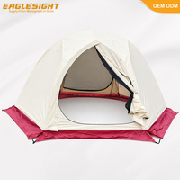 Tente de camping à dôme moyen, une chambre, en stock usine, en Oxford 150D / Polycoton 160g, revêtement PU 3000 mm, enduit argenté, imperméable