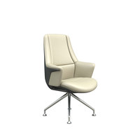 Chaise de bureau ergonomique moderne en cuir PU réglable avec cadre en aluminium, accoudoirs fixes, appui-tête, support lombaire et mousse moulée – Usage commercial