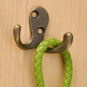 Crochets muraux doubles en fonte, bronze antique, chrome noir, pour portes et murs - Product Image 5