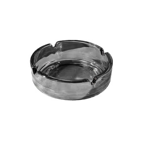 Round Glass Ashtray Smoky Gray Classic Design For Home Office Use - Product Image 5