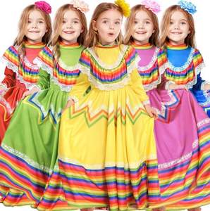 Venta al por mayor de vestido largo de baile de estilo étnico mexicano Nuevo disfraz de Halloween dieciséis disfraz de actuación escolar - Product Image 1