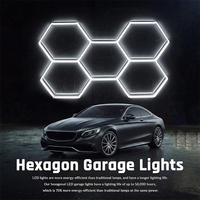 Lumière LED suspendue hexagonale personnalisée 6500K pour garage, plafond de boîte de nuit, studio de detailing automobile, éclairage de travail