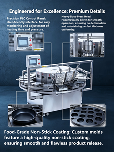 Máquina para hacer tartaletas con borde acanalado, máquina para hacer tartaletas cuadradas con cavidades profundas, equipo para formar conchas de pastelerí<span class=keywords><strong>a</strong></span>, calentamiento eléctrico 2000W+ - Product Image 1