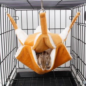 أفخم الدافئة صغيرة بيت للحيوان الأليف ل الهامستر خنزير غينيا الفئران النوم عش قفص شنقا السرير متعددة طبقة لعبة - Product Image 3