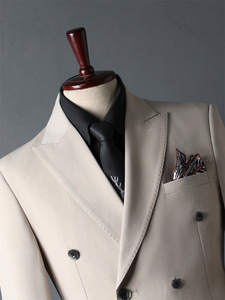 Costume à double boutonnage abricot <span class=keywords><strong>pour</strong></span> hommes Nouveau décontracté coréen meilleur <span class=keywords><strong>homme</strong></span> <span class=keywords><strong>tenue</strong></span> costume de <span class=keywords><strong>mariage</strong></span> du marié <span class=keywords><strong>pour</strong></span> hommes - Product Image 6