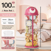 Seau de rangement pour poupées seau de rangement pour jouets à fermeture éclair panier organisateur de poupées en peluche cylindre de rangement pour poupées d'enfants