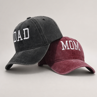Casquette de baseball délavée personnalisée avec broderie 3D essentielle, pour femmes, hommes, couples, maman, papa, course à pied, cyclisme, style vieilli