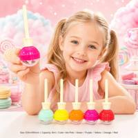ISMAN 8ml Contenant de baume à lèvres créatif en forme de sucette, tube vide en plastique pour brillant à lèvres avec applicateurs, emballage cosmétique pour enfants