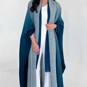 Abrigo personalizado Abaya Emirates 2024 Abaaya musulmán Hijabi vestido ropa islámica bordado abierto Abaya plisada para mujeres musulmanas - Product Image 1