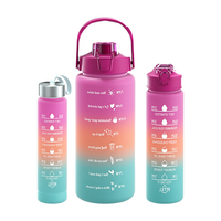 Nouvelles bouteilles d'eau de sport en plastique à boire directement sans BPA Gym Fitness Motivational Ensemble de bouteilles d'eau Best Seller Boîte cadeau mystère