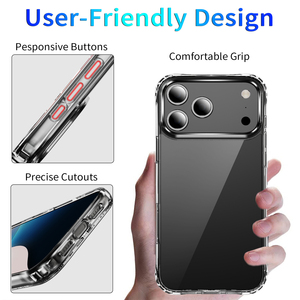 Ốp điện thoại trong suốt cứng bằng acrylic cho iPhone 17 Pro Max 17 Air 16E 15 14 Plus 13 12 Mini, chống sốc, mặt lưng trong suốt - Product Image 2