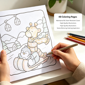 Carnet de croquis anti-stress pour adolescents et adultes, motifs de la vie quotidienne d'animaux mignons, crayon sur papier, 21x21cm, 48 feuilles - Product Image 4