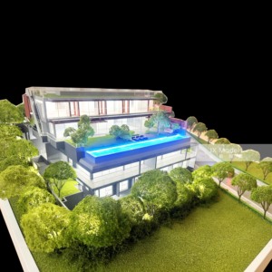 Mô hình biệt thự Dubai 1:50 hiện đại, độ chính xác cao, chất liệu nhựa, dùng trưng bày kiến trúc, tiếp thị bất động sản - Thiết kế mô hình 3D - Product Image 6