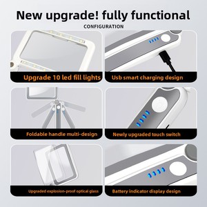 Kaca pembesar genggam 4X, kaca pembesar genggam dengan lampu lipat persegi panjang dengan lampu LED untuk membaca - Product Image 2