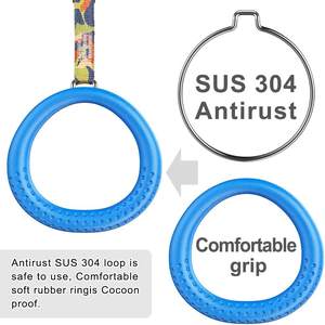 Anillas <span class=keywords><strong>de</strong></span> Gimnasia SELEWELL Coloridas para el Hogar, Ajustables con Hebilla <span class=keywords><strong>de</strong></span> Leva, Correas Largas, Anillas <span class=keywords><strong>de</strong></span> Entrenamiento Antideslizantes - Product Image 2