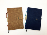 Carnet A5 en PU avec bouton-pression et attache élastique pour stylo, journal avec poche arrière et marque-page, carnet personnalisé avec logo pour cadeau d'entreprise