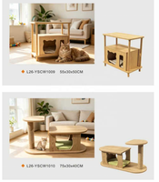 Table d'appoint et table basse USMILEPET pour humains et animaux, meuble en bois avec griffoir en sisal pour chat, lit pour chat d'intérieur