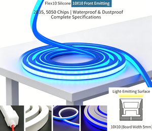 10x10m RGBW LED Neon Strip DC12V IP65 Outdoor Silicone Double-Layer Coating CRI80 Nightclub Lighting CE - Product Image 2