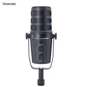 Gooermi MV7 mikrofon kondensor berkabel, mikrofon profesional dengan pengaturan Reverb XLR koneksi USB untuk perekaman langsung