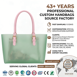 Mintgrün-Rosa Mattierte TPU Transparente Tragetasche Luxuriöse Minimalistische Elegante Durchsichtige Handtasche Einkaufstasche für Damen OEM Anpassbar - Product Image 1