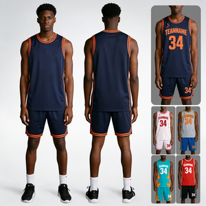 Individuelles LOGO Blanko Original Trikot Großhandel Stickerei Top-Qualität NBA Spieler Herren Basketball Uniformen Set Anzug Basketball Trikot - Product Image 1