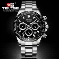 TEVISE Benutzerdefiniertes Logo Herren Automatische Mechanische Uhr Luxus Sport Chronograph OEM ODM Private Label Armbanduhr