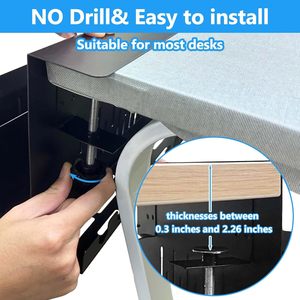 ที่จัดระเบียบใต้<span class=keywords><strong>โต๊ะ</strong></span> 2 <span class=keywords><strong>ชั้น</strong></span> แบบไม่ต้องเจาะ ที่วางแล็ปท็อป ที่แขวนปากกาแม่เหล็ก <span class=keywords><strong>ชั้น</strong></span><span class=keywords><strong>วาง</strong></span><span class=keywords><strong>เอกสาร</strong></span> ที่เก็บสายไฟ สำหรับสำนักงานและบ้าน - Product Image 2