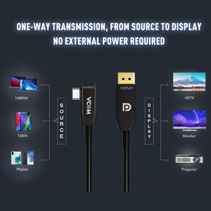<span class=keywords><strong>C</strong></span>âble <span class=keywords><strong>USB</strong></span> <span class=keywords><strong>C</strong></span> <span class=keywords><strong>vers</strong></span> <span class=keywords><strong>DisplayPort</strong></span> VCOM à angle droit 5m 10m 20m Fibre optique 4K <span class=keywords><strong>144Hz</strong></span> DP 1.4V Convertisseur pour ordinateur portable Moniteur - Product Image 5