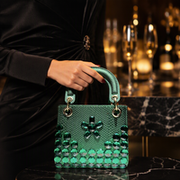 Pochette de Soirée Scintillante en Strass pour Femme, Sac à Main de Fête avec Poignée Supérieure, Sac à Main Étincelant en Cuir PU Motif Crocodile