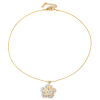 RINHOO – colliers à pendentif fleur tendance pour femmes, bijoux en acier inoxydable, collier ras du cou à la mode, accessoires en or 18 carats