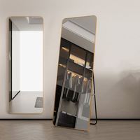 Miroir mural sur pied moderne de grande taille, design contemporain 2025, en argent sans cuivre, respectueux de l'environnement, pour dressing
