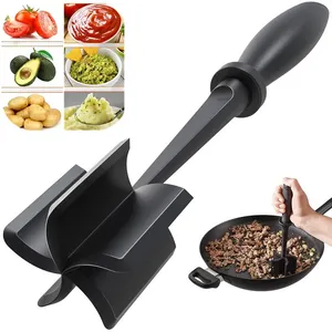 Mixeur à salade de fruits multifonctionnel manuel, écraseur de pommes de terre et de viande, batteur à salade antiadhésif, outils de cuisine - Product Image 1