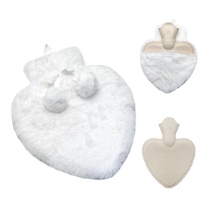 Couverture blanche luxueuse Couverture de sac d'eau chaude Bouteille d'eau chaude en caoutchouc en forme de <span class=keywords><strong>coeur</strong></span> - Product Image 2