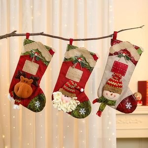 Nueva mediana de Navidad extra grande de lino con diseño de dibujos animados en 3D, decoración navideña, regalo, adorno. - Product Image 2