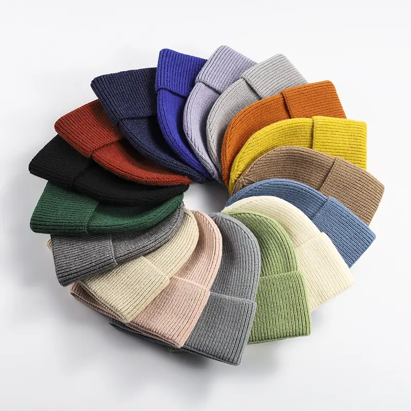 New autumn and winter woolen wool hats warm pullover caps ear protection hip-hop outdoor knitted hats