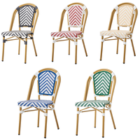 Chaise en rotin PE de style bistrot français faite à la main, utilisée dans les restaurants, les cafés, les jardins, chaise empilable