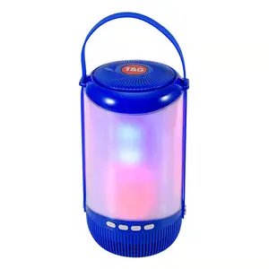 TG606 speaker nirkabel Mini portabel, speaker multipoin berkemah malam dengan lampu disko Led warna-warni