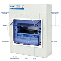 Boîtier de disjoncteur encastré CHINT PZ30-18S AC230V 400V IP30 18 voies en acier laminé à froid 100A avec verrouillage rapide en plastique, certification CE CB