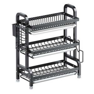 HL 2026 <span class=keywords><strong>Escurridor</strong></span> de <span class=keywords><strong>Platos</strong></span> Multifuncional Moderno de Acero al Carbono de Alta Calidad, 3 Niveles, Vertical, Ahorra Espacio, para Cocina - Product Image 3