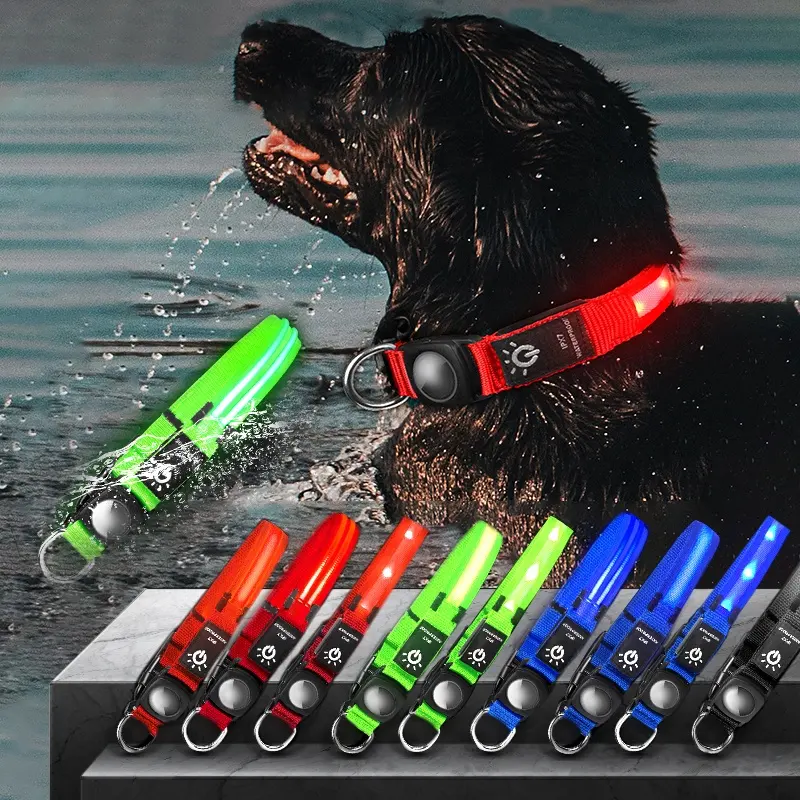 Colliers de chien réglables haute étanchéité de sécurité pour petit moyen grand chien allument collier de chien LED lumineux clignotant