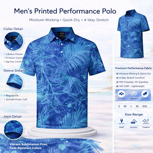 Chemise polo pour homme de haute qualité, respirante, vintage, en polyester et élasthanne, séchage rapide, coupe décontractée, pour le golf - Product Image 2